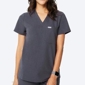 Figs Catarina One-Pocket Scrub Top Charcoal Women's S
